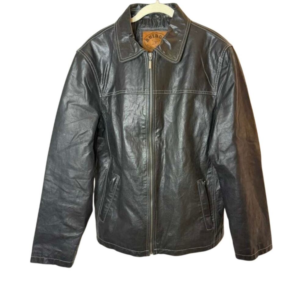 Ruidoso by Monte Carlo leather jacket in black men's sz. XL